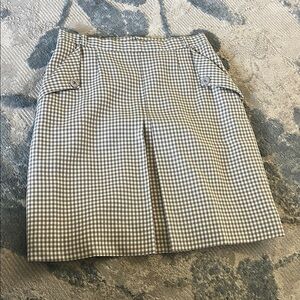 Elegant Checkered A-Line Skirt in Grey and White